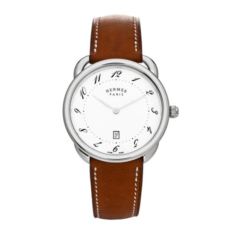 hermes brown watch|HERMES Stainless Steel Barenia 40mm Arceau .